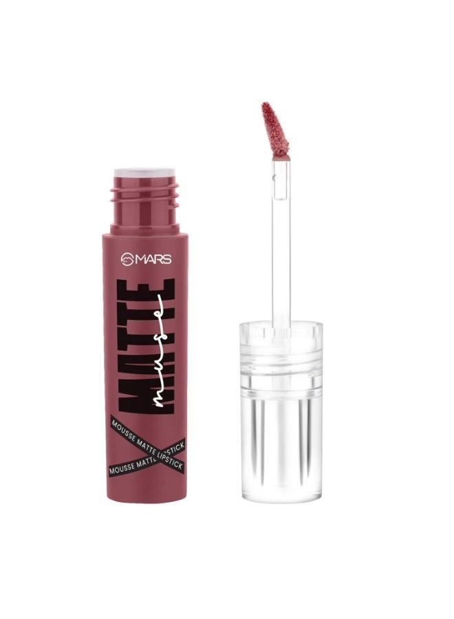 MARS Matte Muse Mousse Lipstick (3ml) (17-GLAM GODDESS) with Doe-Foot Applicator | Highly Pigmented | Smooth Texture | Hydrating Formula | Blurry Lips Effect - Image 2